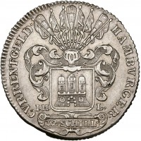 Germania, Hamburg: tallero da 32 scellini 1755-IHL al titolo di Francesco I (Gaed.#639), grammi 18.25