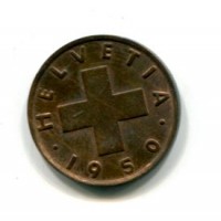 Svizzera, Confederazione: 1 rappen 1950