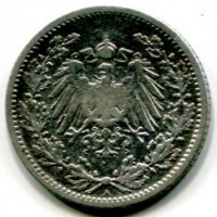 Germania, Guglielmo II (1888-1918): 1/2 marco 1905-A (KM#17)

