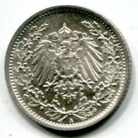 Germania, Guglielmo II (1888-1918): 1/2 marco 1915-A (KM#17)