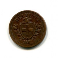Svizzera, Confederazione: 1 rappen 1891