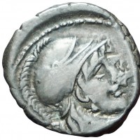 Cornelia, Cn.Cornelius Cn.f Lentulus Clodianus (88 a.C.): denario (Crawford#345/1), grammi 4.16, mm 17. Bella patina iridescente