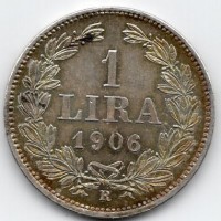 San Marino: 1 lira 1906 (Gigante#28), bella patina

