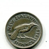 Nuova Zelanda, Giorgio VI (1936-1952): 6 pence 1946 (KM#8)
