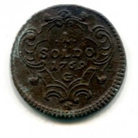 Gorizia, Maria Teresa (1740-1780): 1 soldo 1769-G (MIR#150z), incrostazioni
