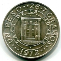 Repubblica Dominicana: 1 peso 1972 "250° Anniversario" (KM#34)
