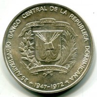 Repubblica Dominicana: 1 peso 1972 "250° Anniversario" (KM#34)
