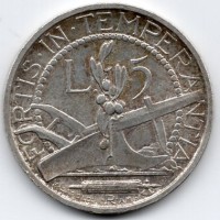 San Marino: 5 lire 1931 (Gigante#18)
