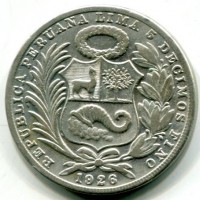 Perù, Repubblica (dal 1822): 1 sol 1926 (KM#218.1)
