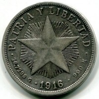 Cuba: 1 peso 1916 (KM#15.2)
