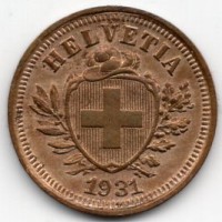Svizzera, Confederazione: 1 rappen 1931
