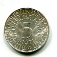 Germania, Rep. Federale (dal 1949): 5 marchi 1971-G (KM#112.1)
