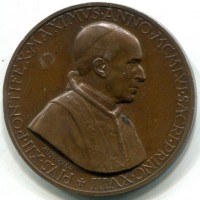 Pio XII (1939-1958): medaglia straordinaria 1956 (Cusumano/Modesti#242), opus Mistruzzi, diametro 44 mm.
