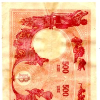 Repubblica: 1.000 lire 21/03/1947 "Grande M" (Gigante,BI#51F), forellini, scotch, segno strappi e  scritta sul R/
    
