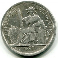 Indocina Francese: piastra di commercio 1899 (KM#5a.1)
