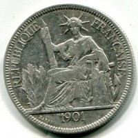 Indocina Francese: piastra di commercio 1901 (KM#5A.1)
