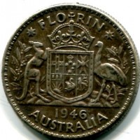 Australia, Giorgio VI (1936-1952): 1 fiorino 1946 (KM#40a)
