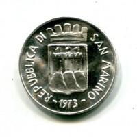 San Marino: 1973, 500 lire, da confezione originale zecca
