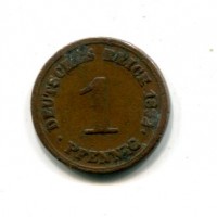 Germania, Guglielmo II (1888-1918): 1 pfennig 1892-E (KM#-)