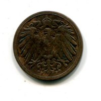 Germania, Guglielmo II (1888-1918): 1 pfennig 1894-F (KM#-)