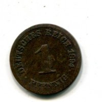 Germania, Guglielmo II (1888-1918): 1 pfennig 1894-F (KM#-)