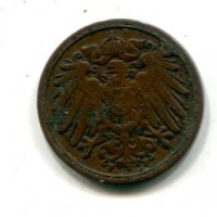 Germania, Guglielmo II (1888-1918): 1 pfennig 1896-F (KM#-)