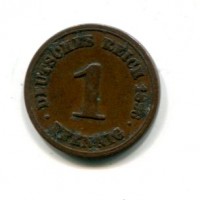 Germania, Guglielmo II (1888-1918): 1 pfennig 1896-F (KM#-)