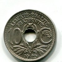 Francia, Terza Repubblica (1871-1940): 10 centesimi 1925 "Lindauer" (Gadoury#286)