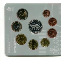 San Marino 2018: : serie annuale 8 pezzi più moneta da 5 euro in argento "Giornata Mondiale della Natura"