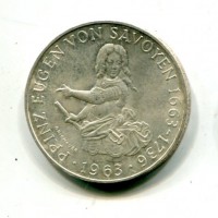 Austria, Repubblica: 25 scellini 1963 "300° Anniversario Nascita Principe Eugenio di Savoia"" (KM#2893)
