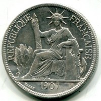 Indocina Francese: piastra di commercio 1907 (KM#5A.1)
