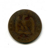 Francia, Napoleone III (1852-1870): 5 centesimi 1856-D (Gadoury#152)