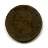 Francia, Napoleone III (1852-1870): 10 centesimi 1855-BB (Gadoury#248)