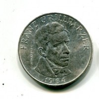 Austria, Repubblica: 25 scellini 1964 "F.Grillparzer" (KM#2895)
