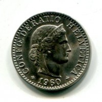 Svizzera, Confederazione: 20 centesimi 1960
