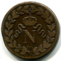 Francia, Napoleone I (cento giorni 1815): 10 cent. 1815 (Gadoury#195e), difetto al bordo
