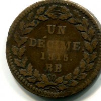 Francia, Napoleone I (cento giorni 1815): 10 cent. 1815 (Gadoury#195e), difetto al bordo
