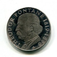 Germania, Rep. Federale (dal 1949): 5 marchi 1969-G "Theodor Fontane" (KM#125.1)
