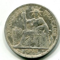 Indocina Francese: piastra di commercio 1908 (KM#5A.1)
