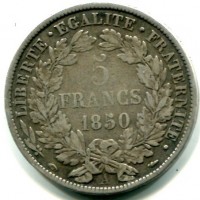 Francia, Seconda Repubblica (1848-1852): 5 franchi 1850-A (Gadoury#719)
