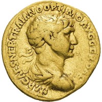 Traiano (98-117 d.C.): aureo "PM TR P VI COS PP SPQR -FORT RED-" (Cohen#153; RIC#319), grammi 7.11