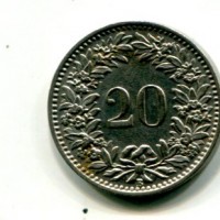 Svizzera, Confederazione: 20 centesimi 1927
