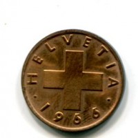 Svizzera, Confederazione: 1 rappen 1966
