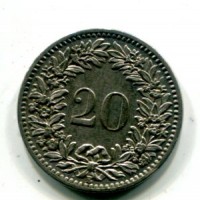 Svizzera, Confederazione: 20 centesimi 1907
