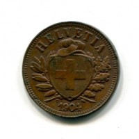 Svizzera, Confederazione: 2 rappen 1904