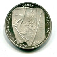 Germania, Rep. Federale (dal 1949): 10 marchi 1990 "Ordine Teutonico" (KM#176)
