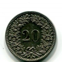 Svizzera, Confederazione: 20 centesimi 1885
