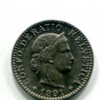 Svizzera, Confederazione: 20 centesimi 1891

