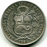 Perù, Repubblica (dal 1822): 1 sol 1867 (KM#196.1)
