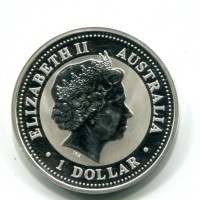 Australia, Elisabetta II (1952-2022): 1 dollaro 2003 "Calendario lunare - anno della Capra", segnetti